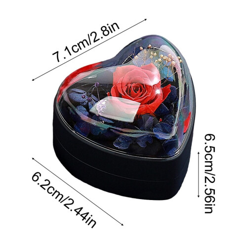 Κουτί δώρου με κονσέρβα τριαντάφυλλου σε σχήμα καρδιάς, μπλε 2.8x2.6x2.4in 2