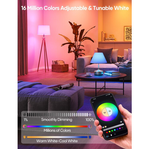 A19 Bluetooth Smart LED-Lampe E26 800lm9W RGBWW 1