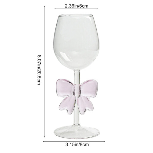 Taça de vinho Bordeaux com design em forma de laço e base alta, 320ml 2