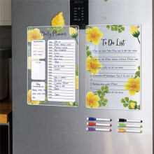 Magnetic Acrylic Daily Planner Memo Board with Erasable Writing for Refrigerator