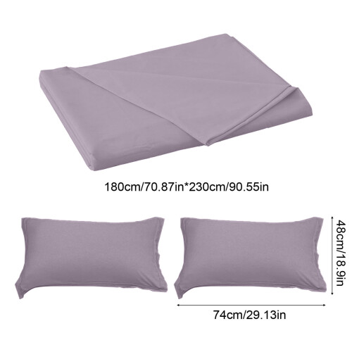 Lavendel polyester mikrofiberlagensæt King 3-delt 2