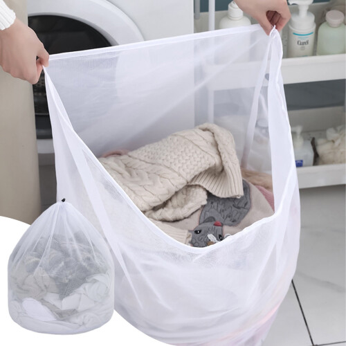 Drawstring Mesh Laundry Wash Bags Set – Compatible with All Machines, Reusable, Multiple Sizes for Delicates, Bras, Sweaters 1