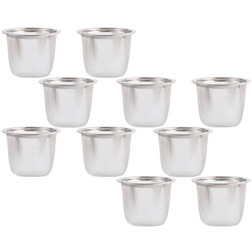 Teinfuser i rustfrit stål til tekande, finmasket, 10 stk. 2