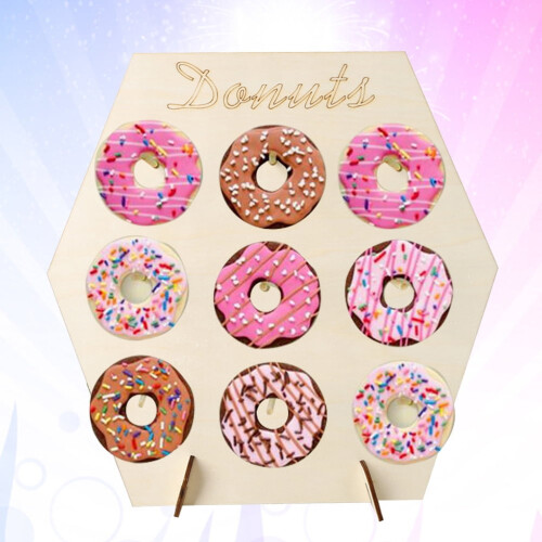 Ξύλινη βάση για ντόνατς για 9Donuts – Ρουστίκ διακόσμηση για πάρτι 2