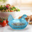 Chicken-shaped candy dish with lid 3x3x5 in blue 6