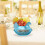 Chicken-shaped candy dish with lid 3x3x5 in blue 7