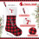 Meia de Natal branca com monograma bordado, 18 cm (7 polegadas) 3