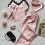 Dampyjamasset med kort ärm, rosa S 4