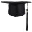Cappello da laurea in tessuto nero, 1 set per la cerimonia di laurea 4