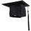 Cappello da laurea in tessuto nero, 1 set per la cerimonia di laurea 6