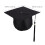Cappello da laurea in tessuto nero, 1 set per la cerimonia di laurea 7