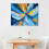 Arte abstrata em tela azul marinho e amarelo, 40x30cm (16x12 polegadas), emoldurada. 2