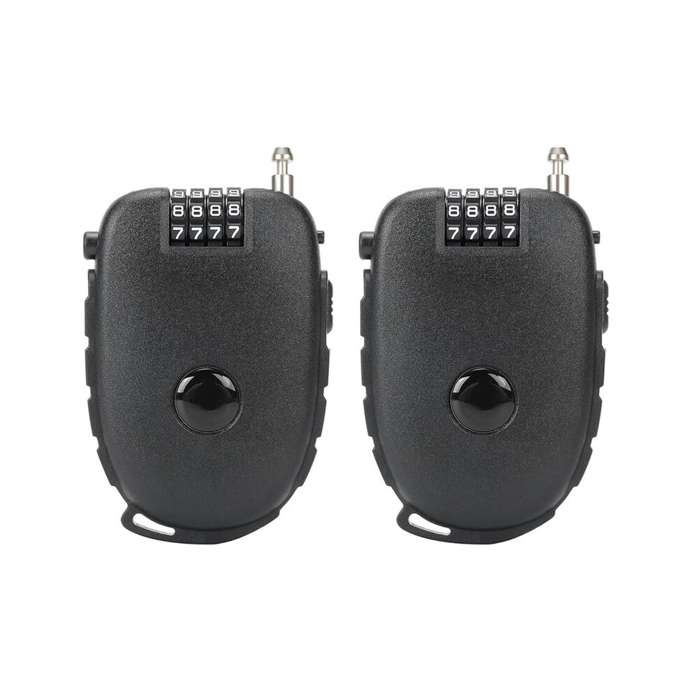 2Pcs 4-Digit Combination Lock With 27.5 Inch Quickly Retractable Steel Cables Keyless Security For Bike,Ski, Stroller 6033121061319