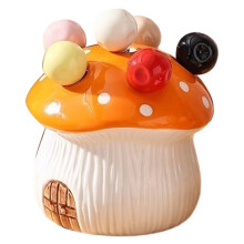 Pilz-Fruchtgabel-Set, Haushaltsdessert, Niedliche Kleine Gabel, Aufbewahrungsdose, Cartoon-Frucht-Einführungsschild C