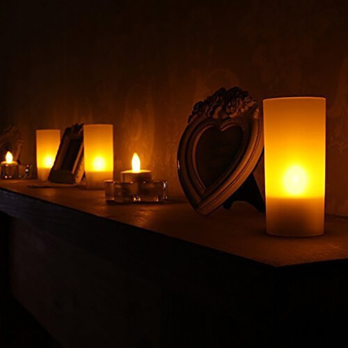 LED ρεσώ θερμό λευκό 24 τεμάχια 100 ώρες τρεμοπαίζει χωρίς φλόγα 1