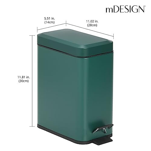 Metal Step Trash Can 1.3 Gallon Hunter Green 2