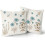 Fundas de almohada florales marrones y azules de 45 x 45 cm, paquete de 2 2