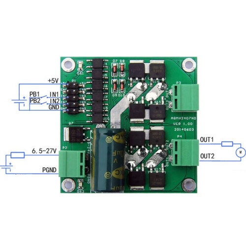 12V 24V Motor Drive Board H-Bridge Motor Speed Controller Module Forward Reverse Rotation Motor Controller for 1
