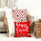 Conjunto de 4 capas de almofada decorativas em linho vermelho vinho, 50x50cm (20x20 polegadas). 5