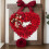 Rød hjerteformet valentinkransdekorasjon 3