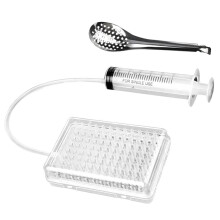 Spherification Dropper, Molecular Gastronomy Kit, 96-Hole Roe Sauce Dispenser Strainer Tools with Spoon&Syringe