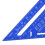7in Aluminum Carpenter Square Rafter Measuring Tool Blue, 90 & 45 Triangular Ruler 6