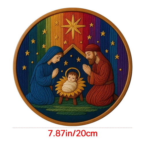 Nativity Scene Embroidery Kit Beginner Hand Embroidery Set 2