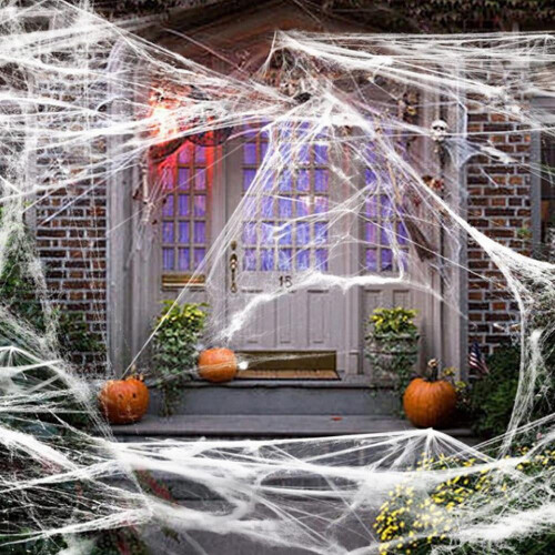 Διακοσμήσεις για το Halloween από ιστό αράχνης 20 τετραγωνικών ποδιών με 2 ψεύτικες 2