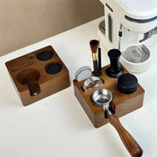 Verstellbarer, Multifunktionaler Kaffee-Tamper-Basishalter Aus Holz, Zubehör für Siebträger, 51 mm Pulverpresssitz