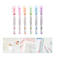 18 Stylos à Bordure Magique 6 Couleurs, Stylo Surligneur Incurvé pour Planificateur, Scrapbooking, Art, Bureau, Fournitures Scolaires, Fournitures