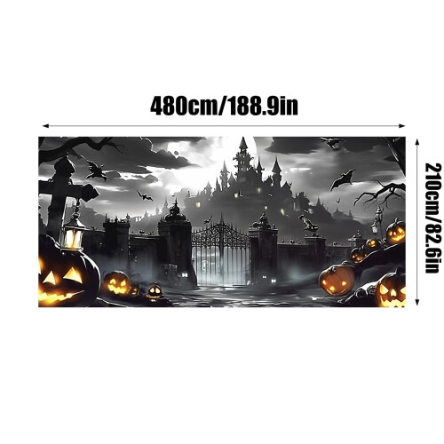 Halloween-Garagentorabdeckung 16x7ft Vinyl 1