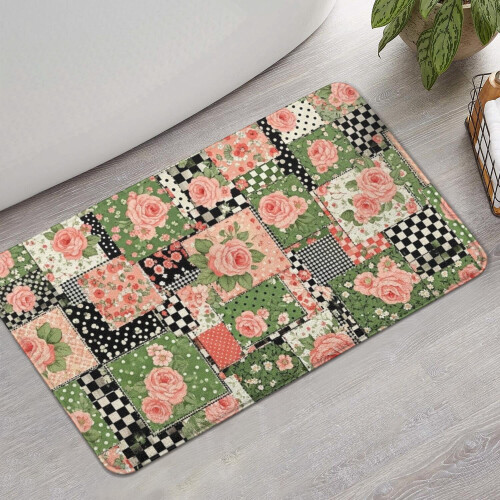 Tapete de banheiro Pioneer Flower Floral Antiderrapante 17x30 polegadas 1