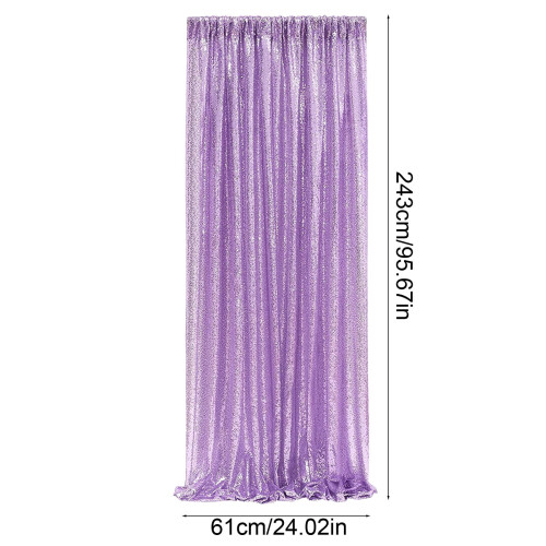Purple gold sequin backdrop curtains large size 2