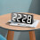 Small Digital Alarm Clock with Mirror Surface, Large LED Display, Adjustable Brightness & Snooze – White Digits 7