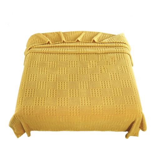 Yellow solid nap blanket 70x100 cm for adults 1