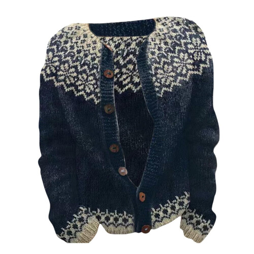 Γυναικείο Boho Cardigan Ακρυλικό Πλεκτό Πουλόβερ με Κουμπιά και Ανοιχτό Μπροστά, Μποέμ 2