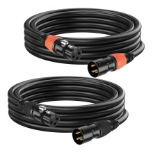 2 Pack 10ft DMX512 Cable, 3Pin Gold Plated XLR Male to Female Cables, for Microphone, Mic Mixer, Band and More