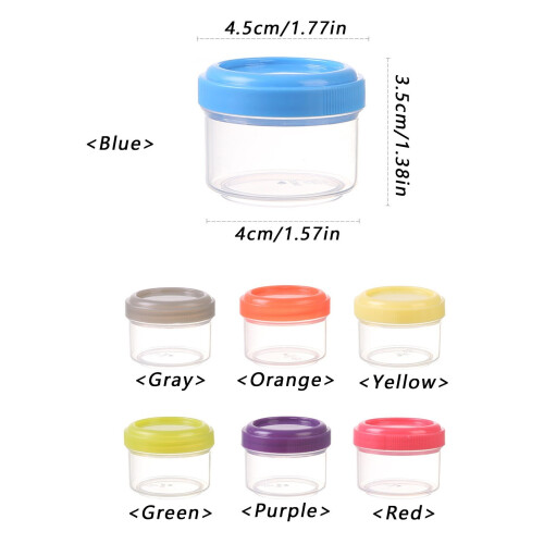 6-Pack 35ml Clear Plastic Jars with Leakproof Lids 2