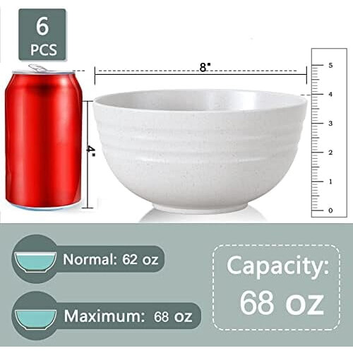 Μπολ σαλάτας από άχυρο σιταριού 68oz (6 τεμάχια) 1