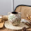 Antikk grønn beige keramikkvase 14,6 cm 3