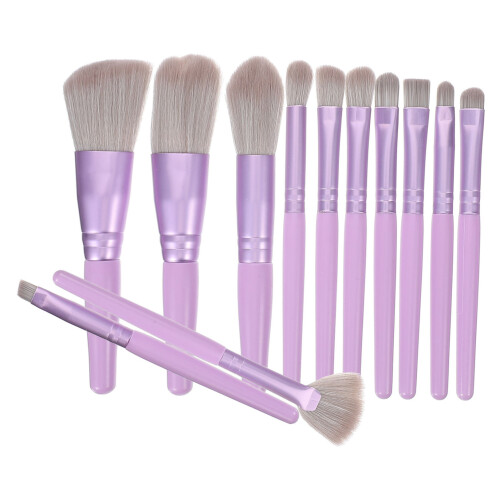 12Brushes Σετ πινέλων μακιγιάζ ταξιδιού Compact για γυναίκες, εργαλεία ομορφιάς 1