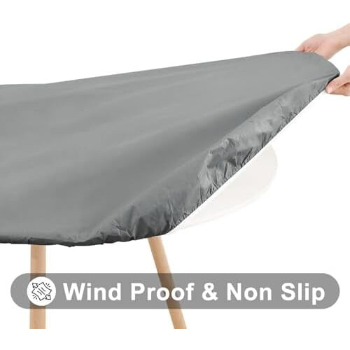 Round Elastic Tablecloth, Waterproof Vinyl with Flannel 2