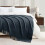 Navy Throw Blanket 50x60 Inches Throw Textured Solid Soft Ripple Throws and Blankets for Sofa or Bed Knitted Decorative Blanket 3