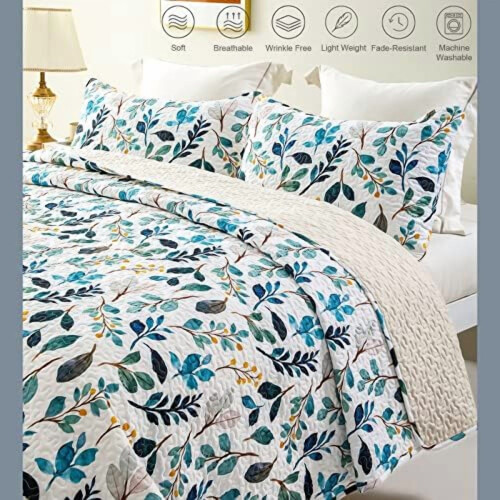 Omkeerbare Boho bloemen dekbedset, kingsize 2