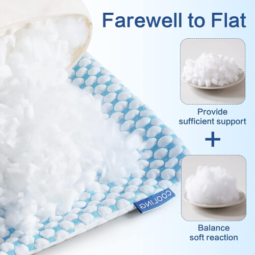 Firm Pillow Shredded Memory Foam(Adjustable Loft), Cooling Breathable for Sleeping Queen Size 2 Pack 2