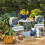 Fodere per cuscini floreali blu e gialle, set da 2 pezzi, 45x45 cm (18x18 pollici). 5