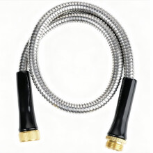 Tuyau D'Arrosage Court 91 cm X 1,6 cm, Tuyau D'Arrosage en Métal pour Enrouleur et Robinet, Tuyau de Raccordement en Acier Inoxydable