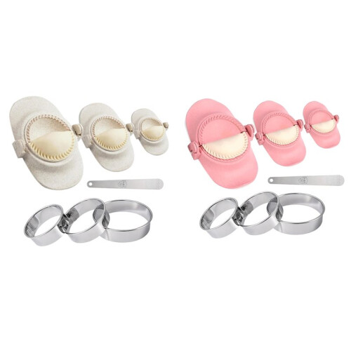 Dumpling Maker,Empanadas Mold Maker Set with Dough Cutter, Dumpling Mold Set and Cutter for Pierogi 14pcs