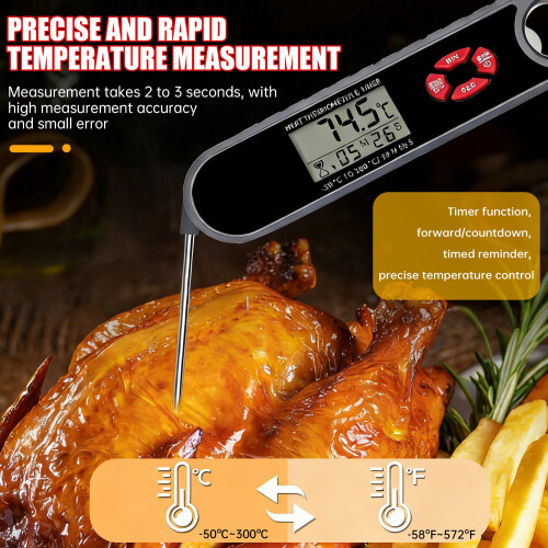 Digital köttermometer vattentät LCD-skärm 1-pack 2