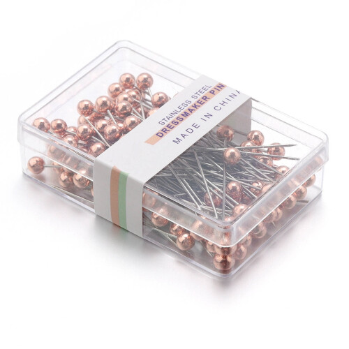Conjunto de 100 alfinetes de costura com cabeça perolada multicolorida para tecido, patchwork e artesanato – Compatíveis com almofadas de 2